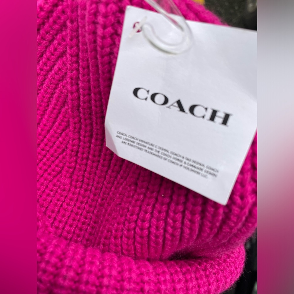 Coach Pink ( Hyacinth) Beanie. - Picture 12 of 13